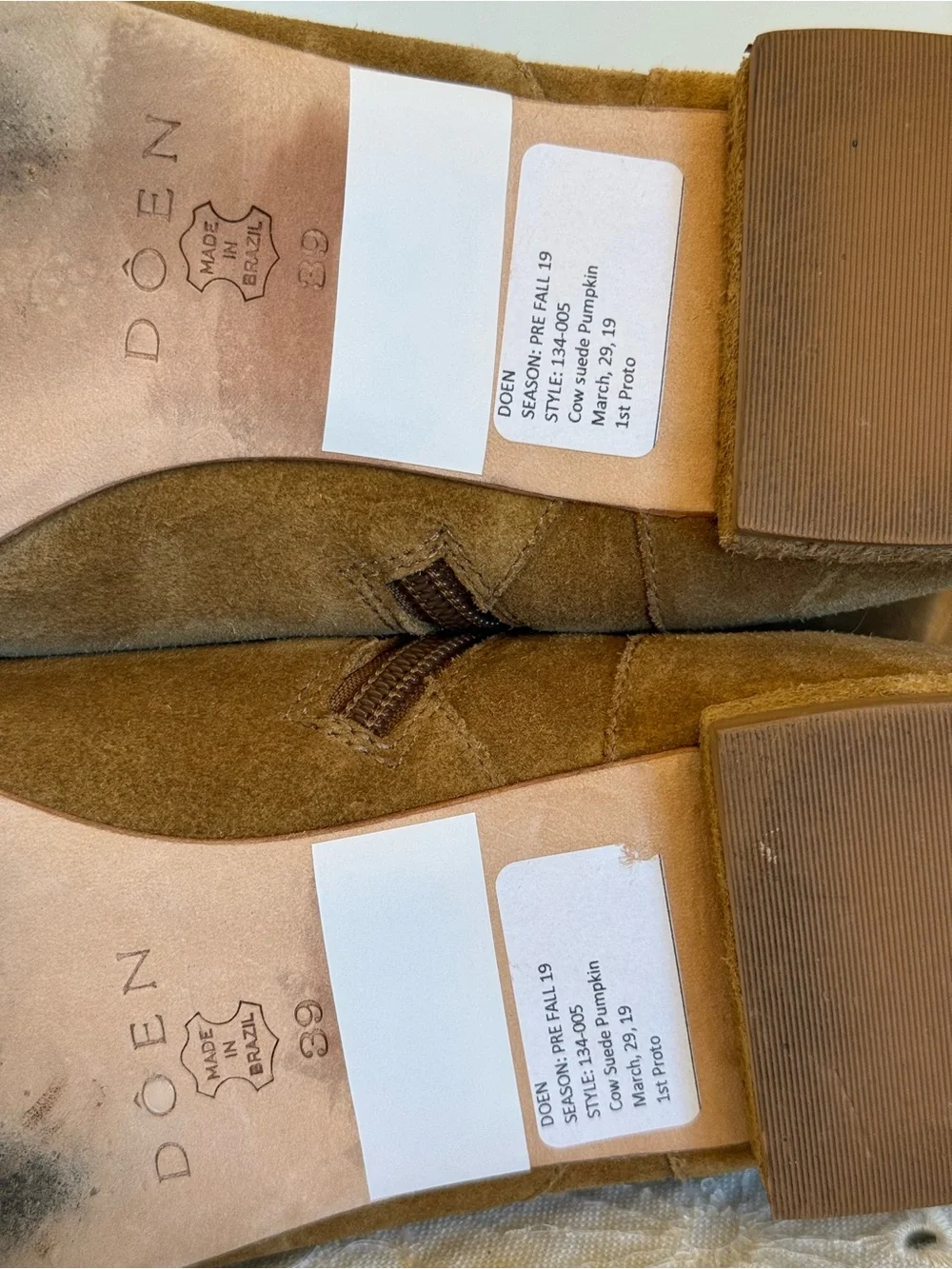 DÔEN Pre-Fall 2019 1st Proto Sample Suede Knee High Boots Pumpkin 39 RARE